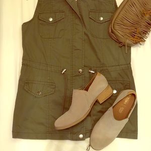 Toms Taupe Gray Suede Women's Shaye Low Booties